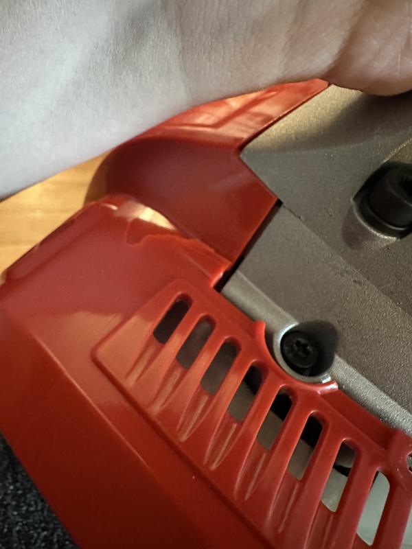 Broken screw hole. Cracked plastic.