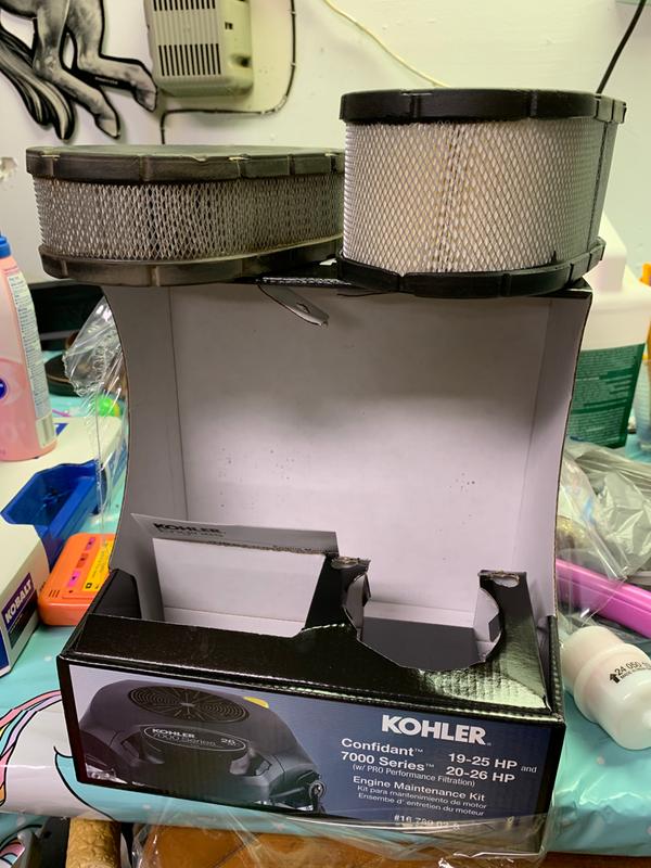 Original filter on left, replacement on right