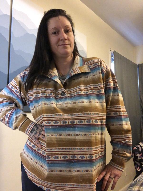 Unbuttoned with collar folded down