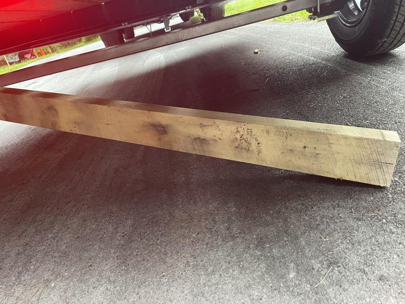 Pictures of the board that was left under the trailer.