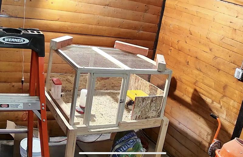 I put it on a stand made of 2x4 and plywood