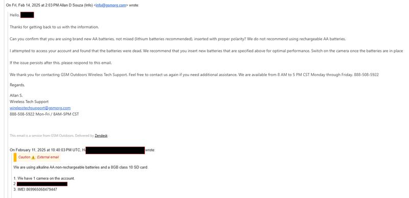 Correspondence 2 February 11 and 14 2025