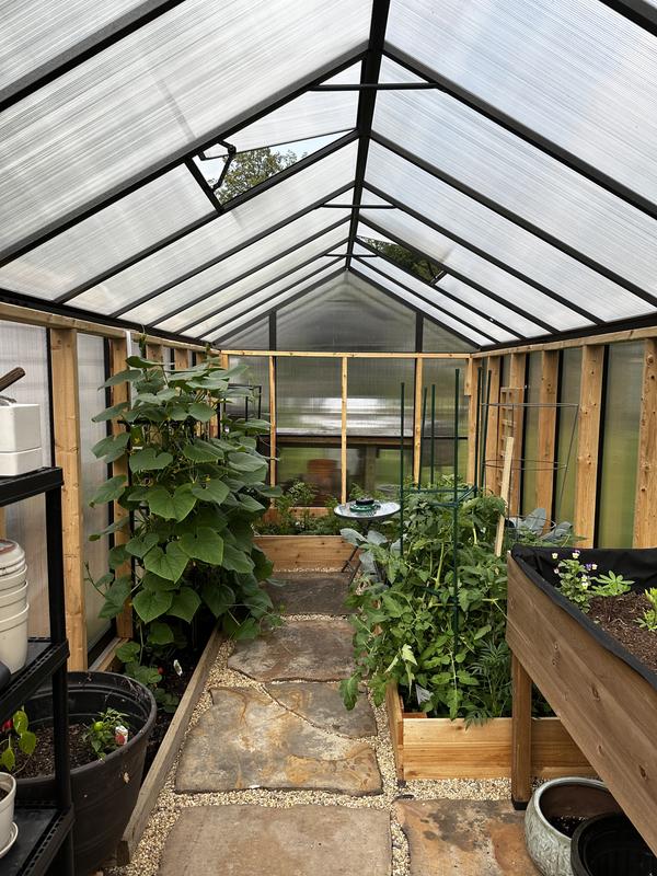 Veikous 16 x 8ft. Gray Polycarbonate Greenhouse Kit with