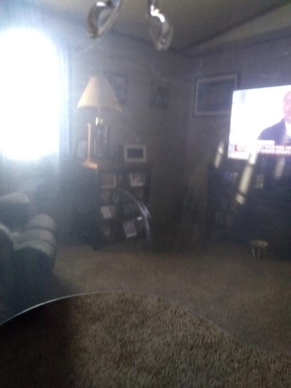 Foggy shield. Shields are scratched