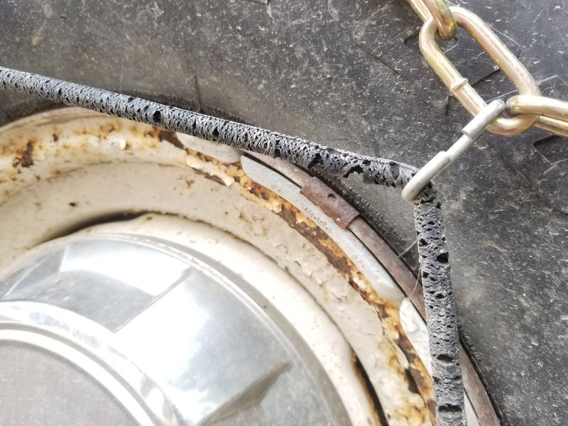 Rubber rapidly deteriorates