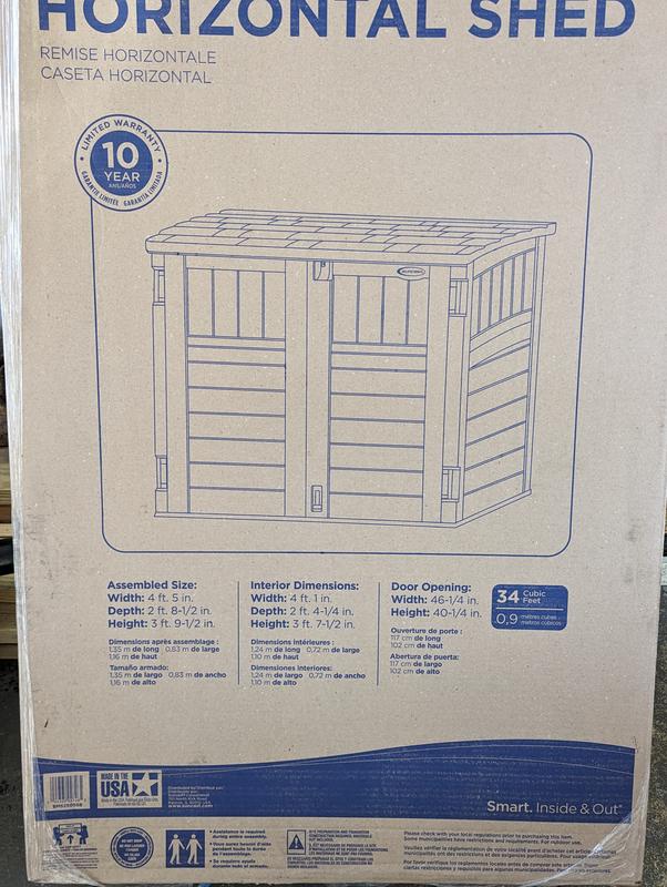 Shows size of shed i received.