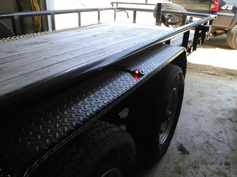 LIght mounted on trailer fender.