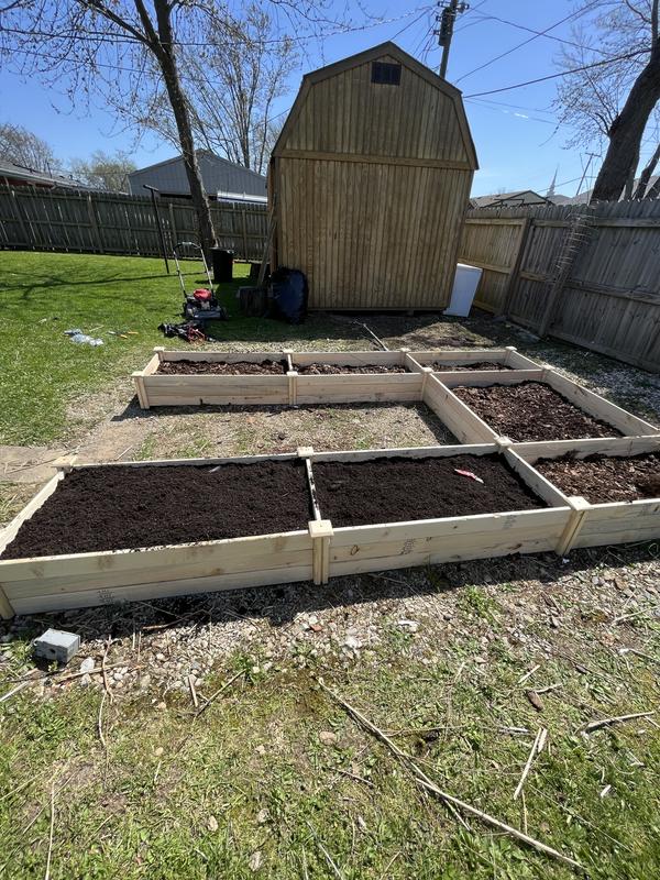 Used the hugelkultur method to fill them