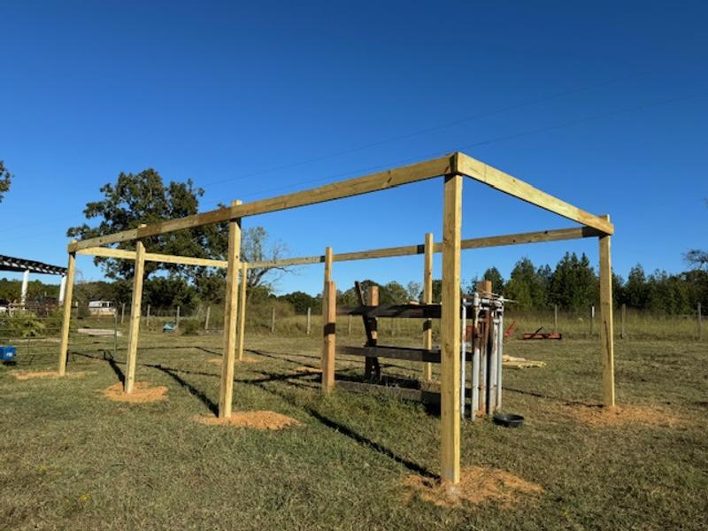 Planted 4X6 uprights deep in the ground using it