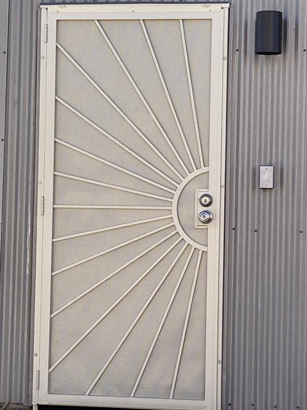 Door kit installed on door