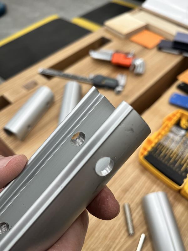 I had to drill a thru hole as shown.