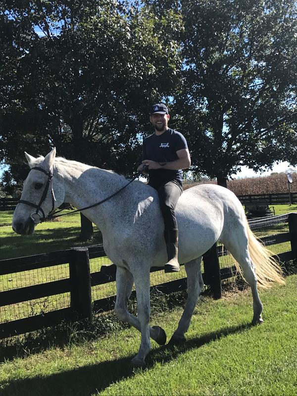 Going for a walk around the property.