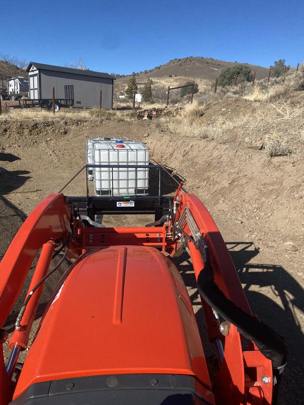 The view from the drivers seat, a bit harder to tell where your forks are as opposed to others I have used, but not horrible.