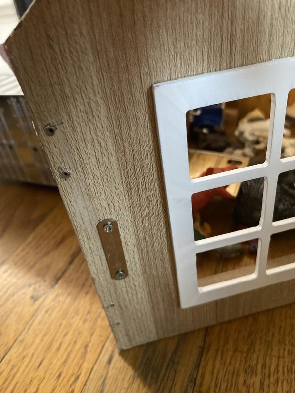 If the hinges where on the correct side it would not have been and issue. They were on the wrong side on the barn and door.  You can see that the top needs to be cut out in order to open the holes on last picture I made thinking it would open and it can’t