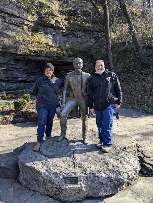I'm the one with the beard and Berne's standing with Jack Daniels, in Lynchburg TN.