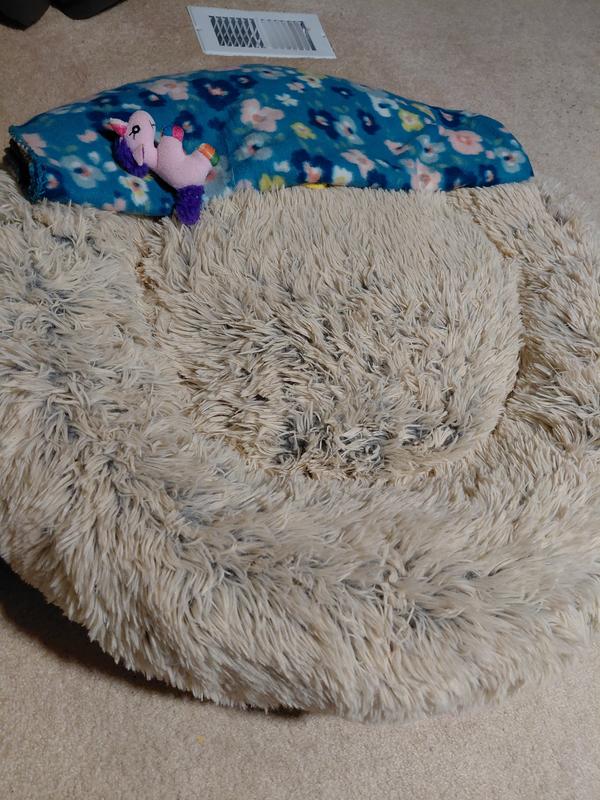 Lilly Bed with her blanket and stuff toy that she also loves.