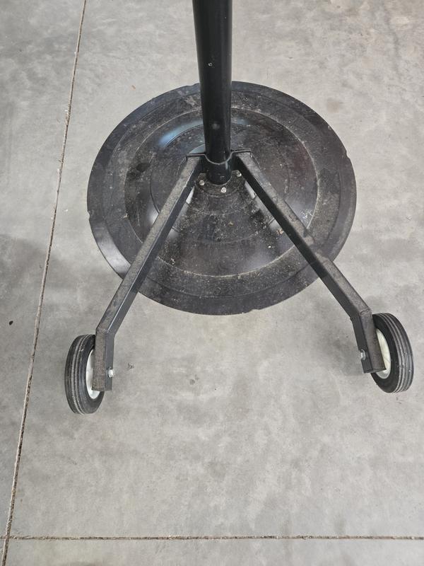 Long supports (24" long and wide) and 6" wheels on model I bought 5 years ago: $40.00. 
Very stable when moving the fan.