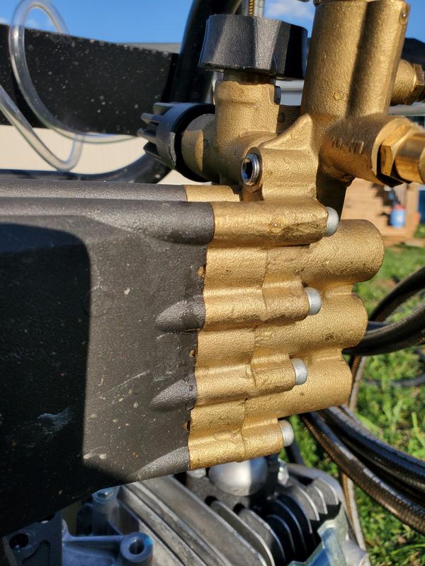No cracks in the pump manifold. So the leak is not from freezing.