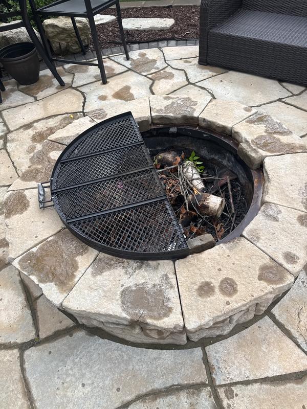 Hinged for fire pit access
