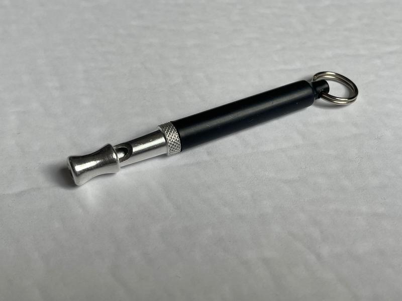 Whistle as packaged, with cover on.