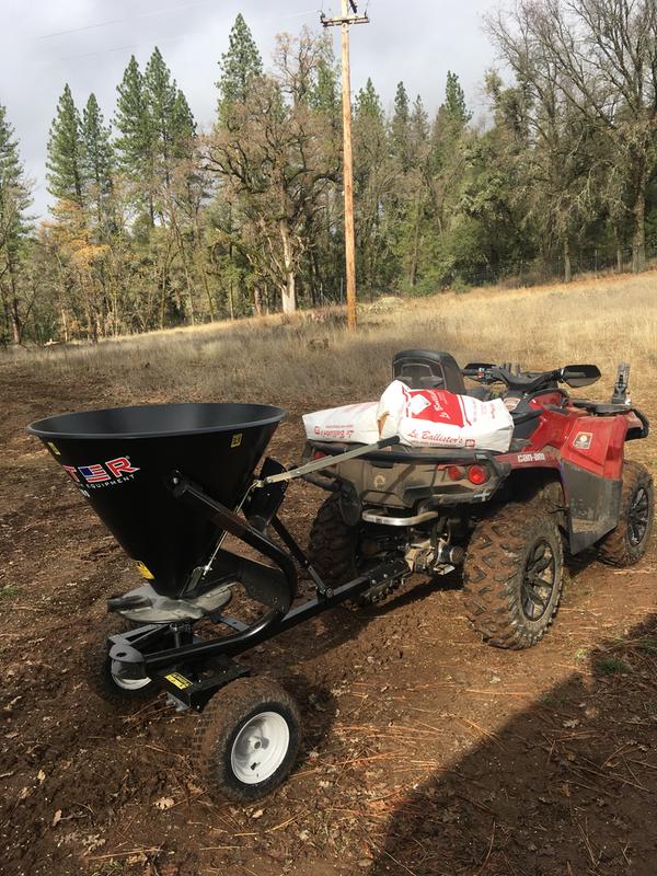 Works great with an ATV.  This is a Can-am Outlander 1000R and it pulls it just fine.
