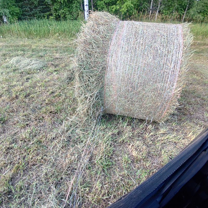 Bail only partially wrapped because as soon as this stuff gets warm it tears