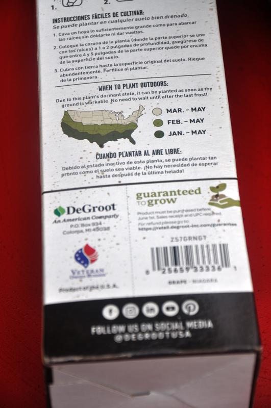 Past 30 days from DeGroot purchase and verified dead vine.