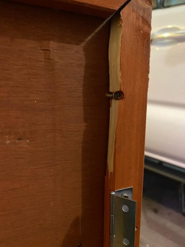 Hole in roof and broken trim