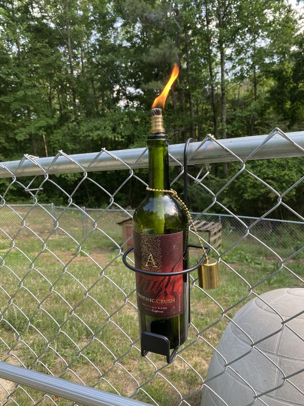 Wine bottle tiki torches