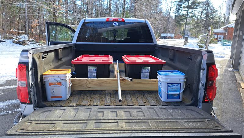 Sand filled totes - Winter Counterweights!