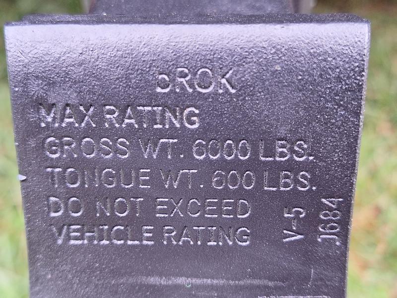Ball mount stamped rating
