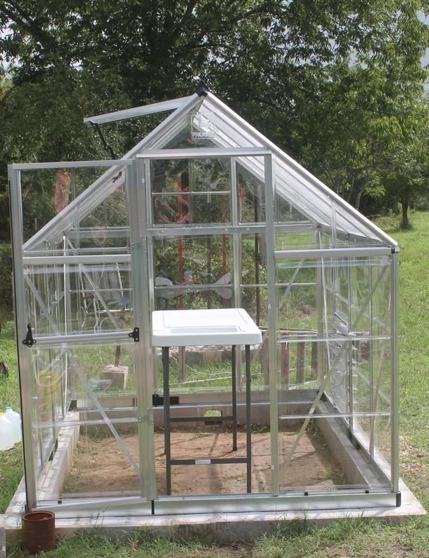 Door end of greenhouse before flooring.