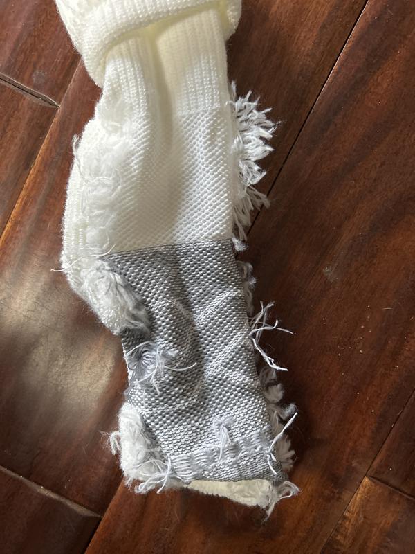 threads pulling out on outside and next pic is the inside-a lot of loose threads