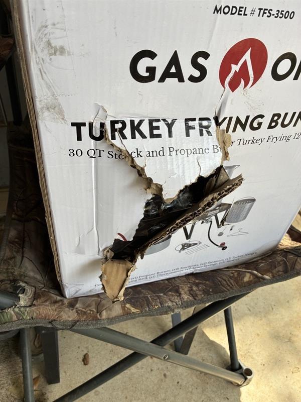 torn open box