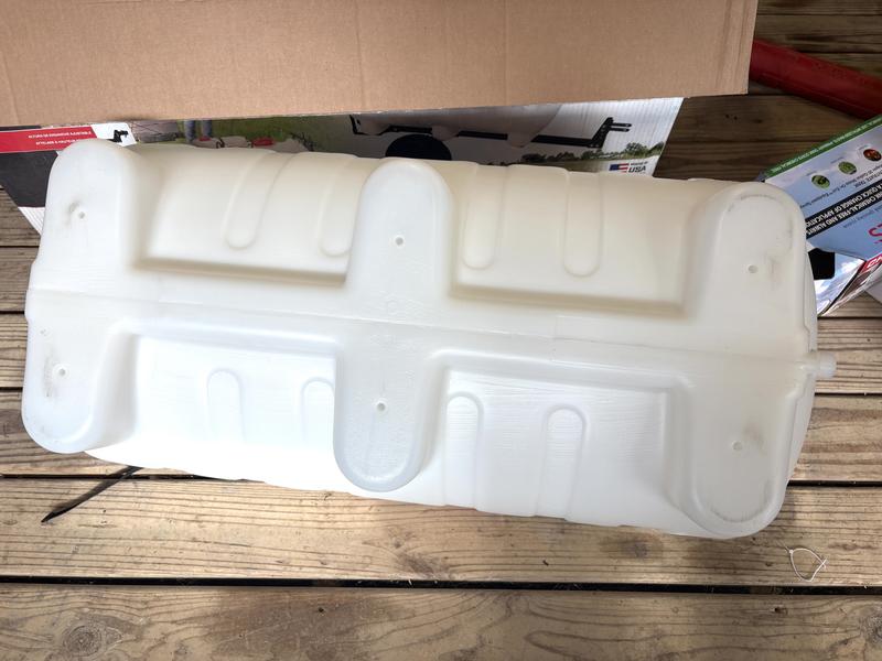 Missing metal nuts in the holes to hold tank to the frame