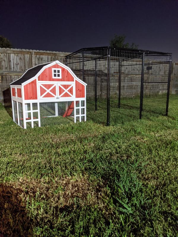 Rugged Ranch Omaha Chicken Coop attached to the Rugged Ranch Universal Walk-In Pen