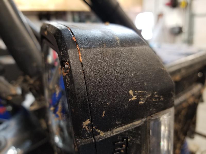 tree bark in the seam and screws