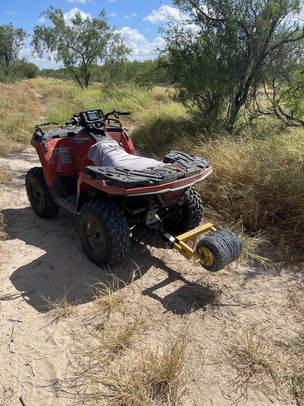 Here is my little set up to pull wire in rough terrain