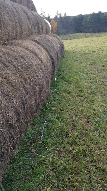 The cord that used to be embedded along the edge of the tarp.