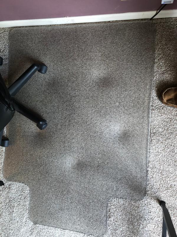 It's only because it's a high-pile carpeting...awesome mat otherwise.