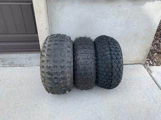 Tire on the right is the same size but larger than the middle one that was purchased though tractor supply.
