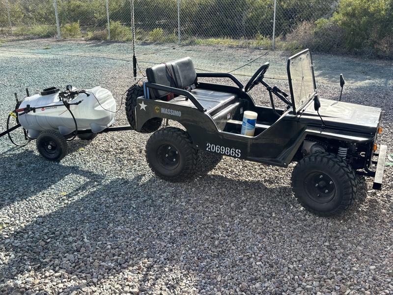 Tractor Supply Jeep and Sprayer.