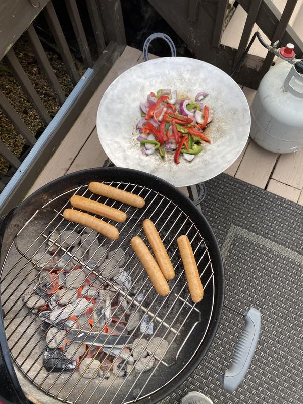First meal on the new Cowboy Wok with horse shoe handles