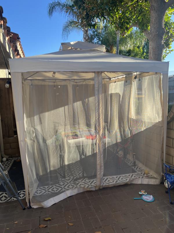 Fits perfect in our patio. 8 x 8 measures a bit under 8, which is perfect