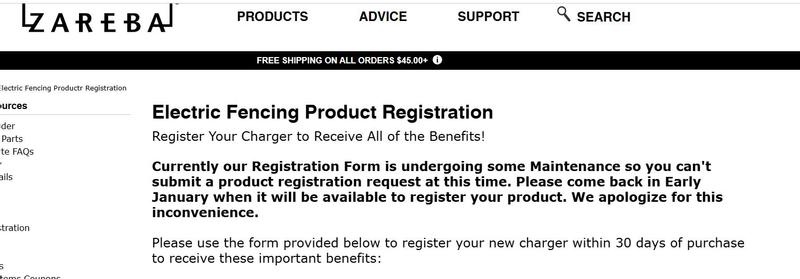 Proof I've tried to register for 3-year warranty