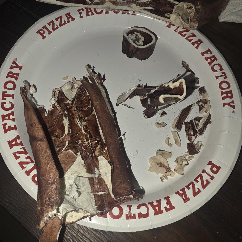 Shards from rawhide roll