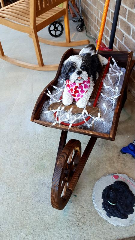 Perfect display for my dog garden statue!