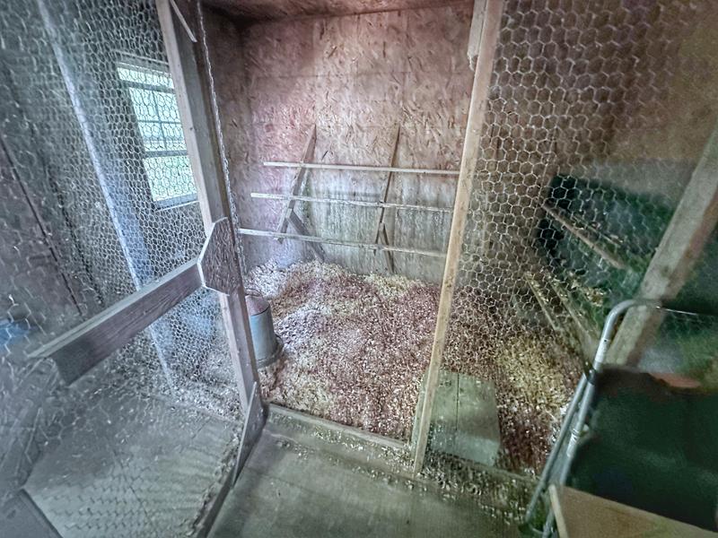 Our feeder in the inside the chicken house.
