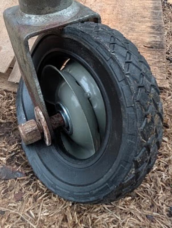 collapsed and the wheel rolled off.