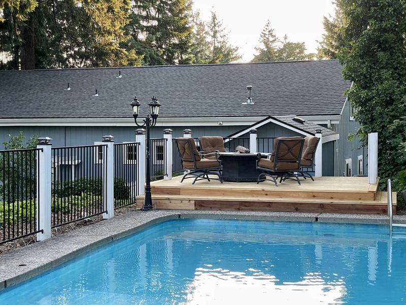 Swimming pool fence from inside